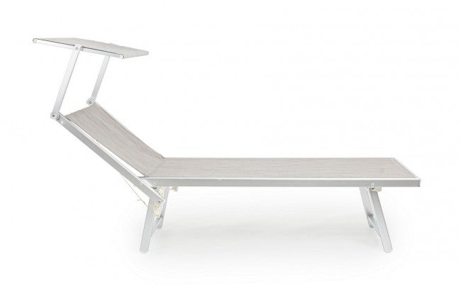 Transat pliant OCEAN en aluminium gris