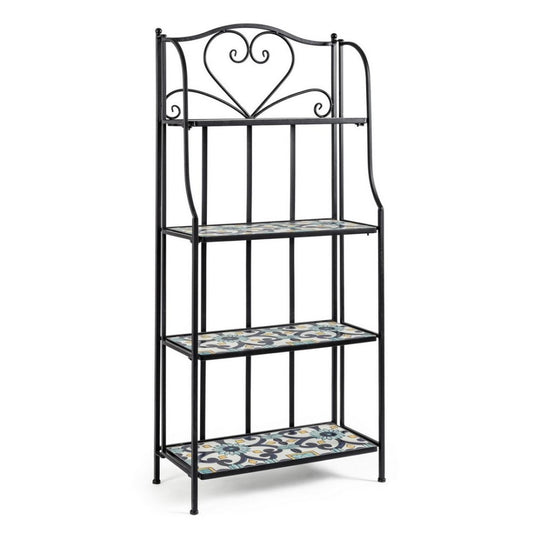 Bibliothèque pliante Positano 4 étagères en métal de style campagnard 57x28x133h cm