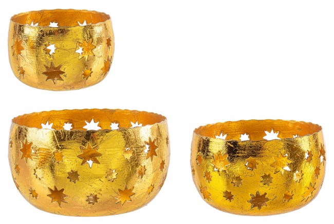 4x Set3 P.Maya Bougie Basse Étoile Dorée