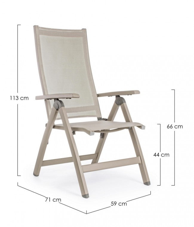 Tortora VICTOR fauteuil inclinable d'extérieur 59x71x h113 cm