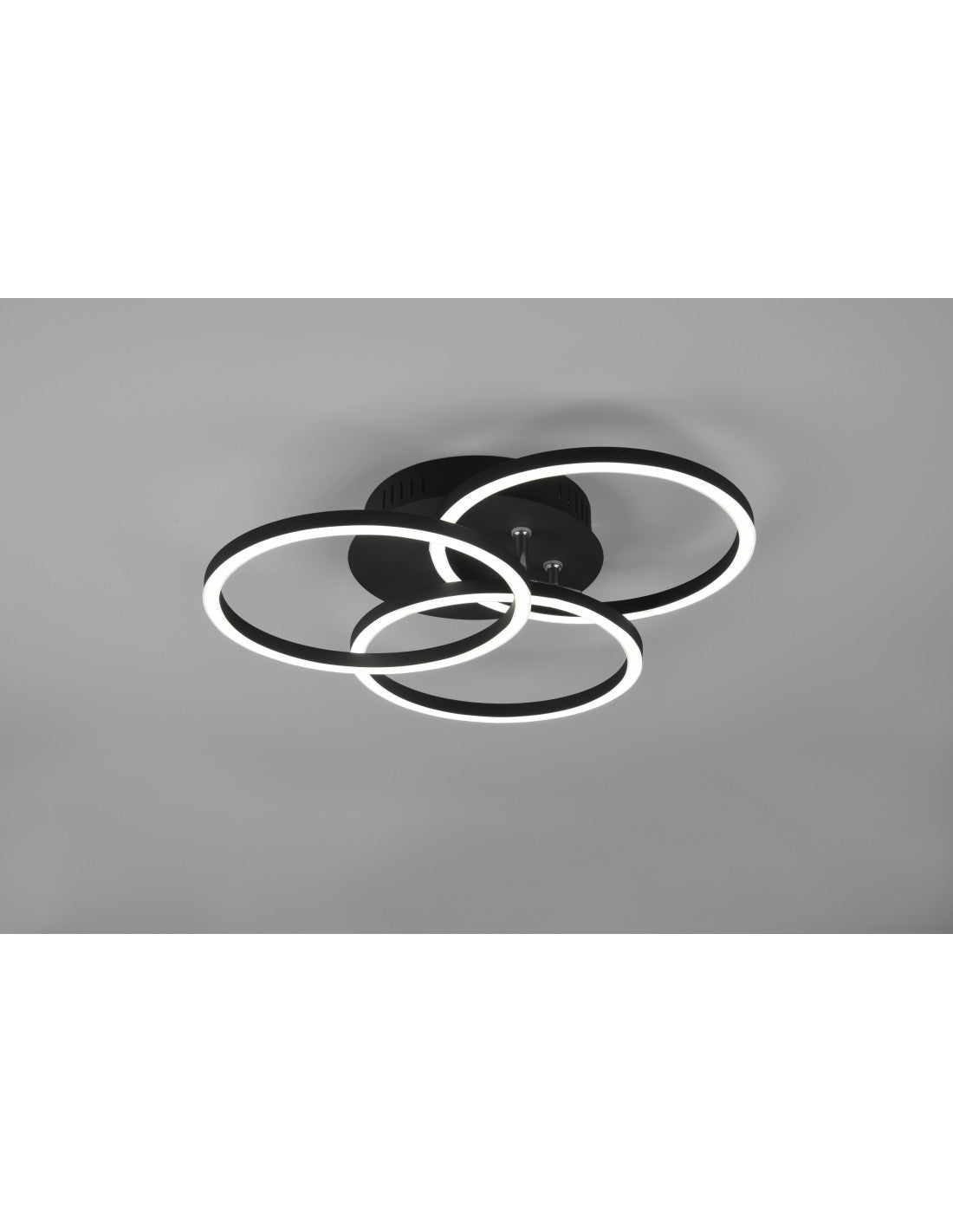 Plafonnier 3 Cercles Ajustables LED Dimmer Circle Noir Trio Lighting