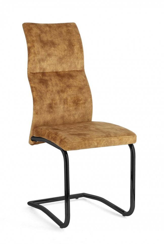 4x chaise Thelma en velours jaune