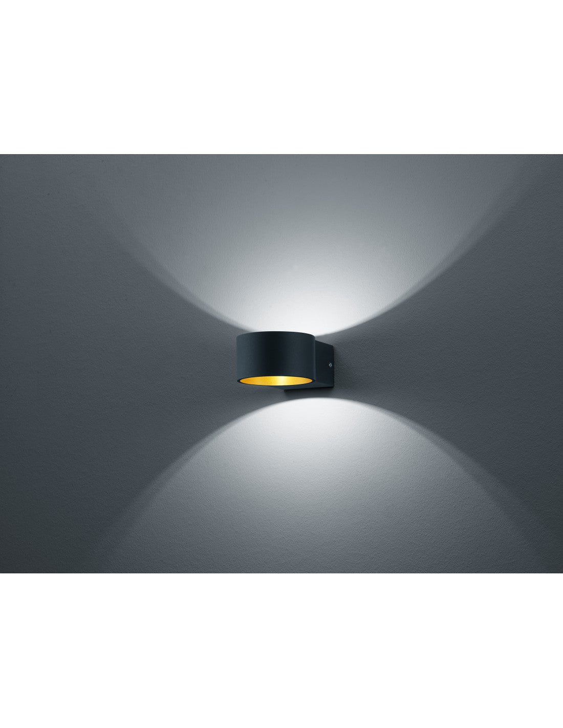 Applique d'éclairage trio à double lumière LED noir et or Lacapo
