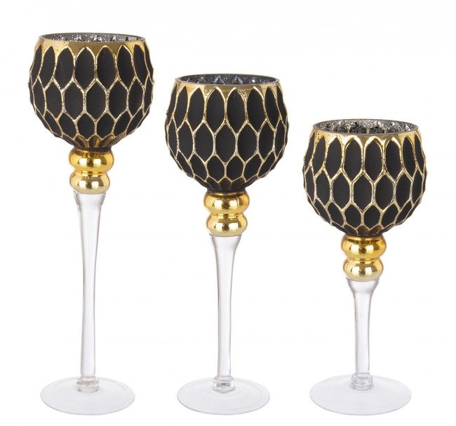 2x Set3 P.Bougie 1P Rachel Calice Noir