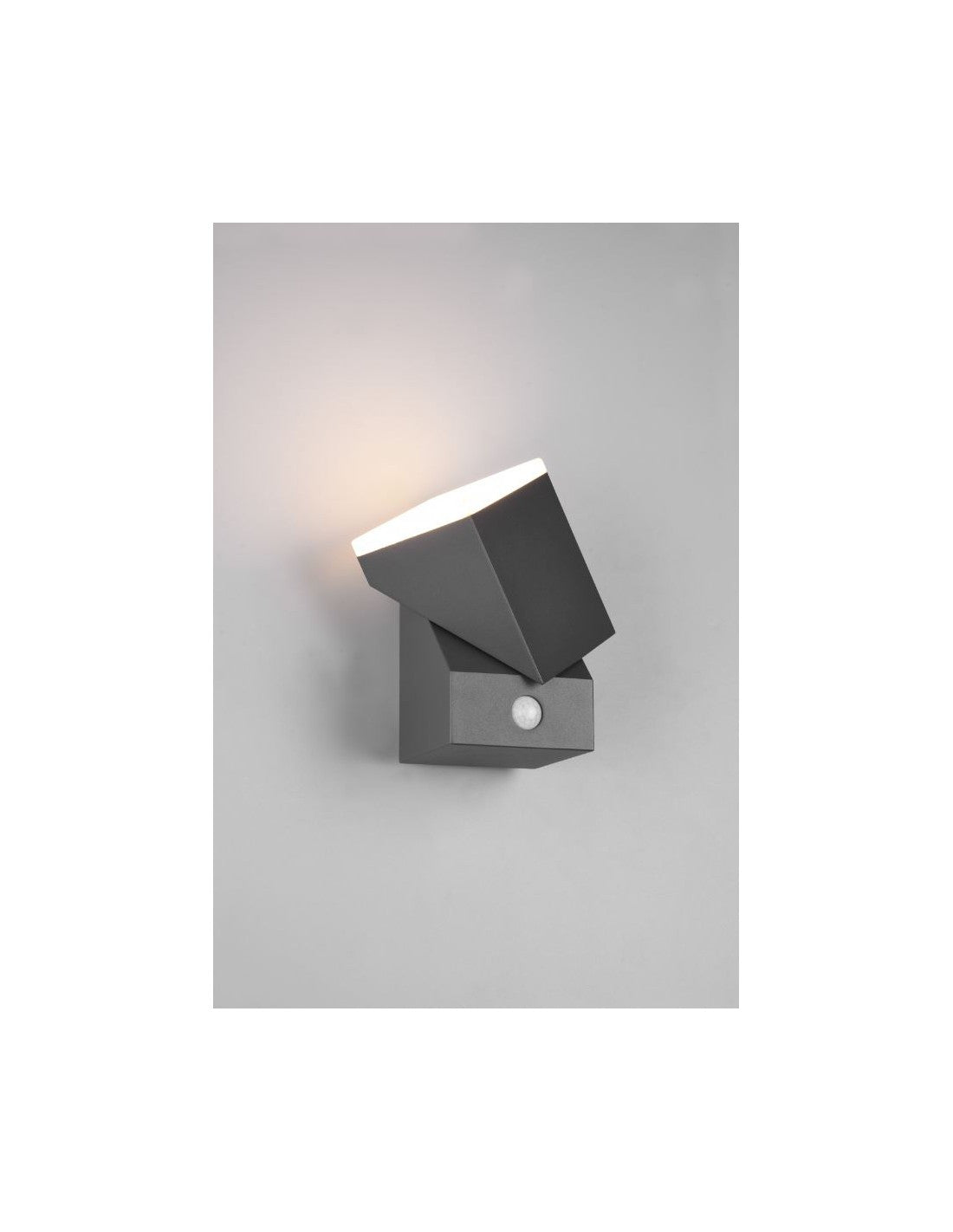Applique LED réglable Avon en aluminium anthracite IP54 avec détecteur de mouvement Trio d'éclairage