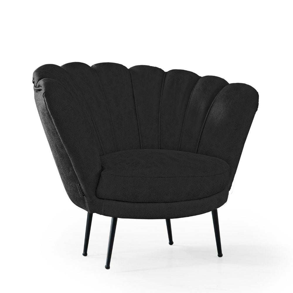 Fauteuil coque Orel en nubuck gris