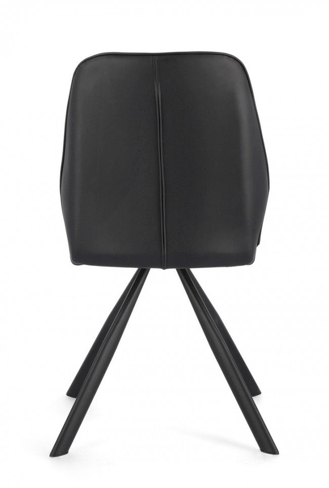 4x chaise Maxwell en polyuréthane noir