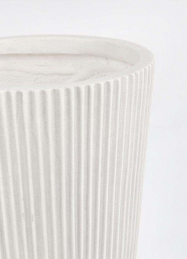 Set4 Vase Svas Blanc Côtelé