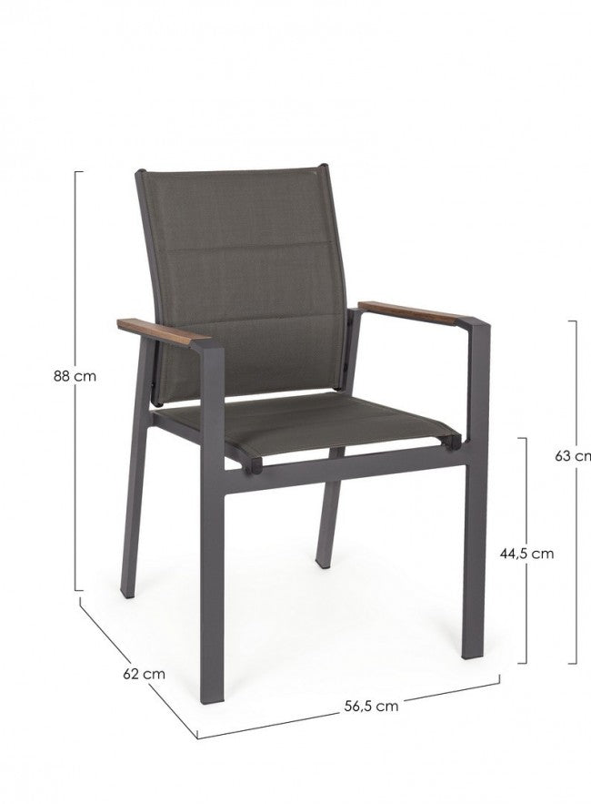 Chaise d'extérieur Kubik en aluminium anthracite