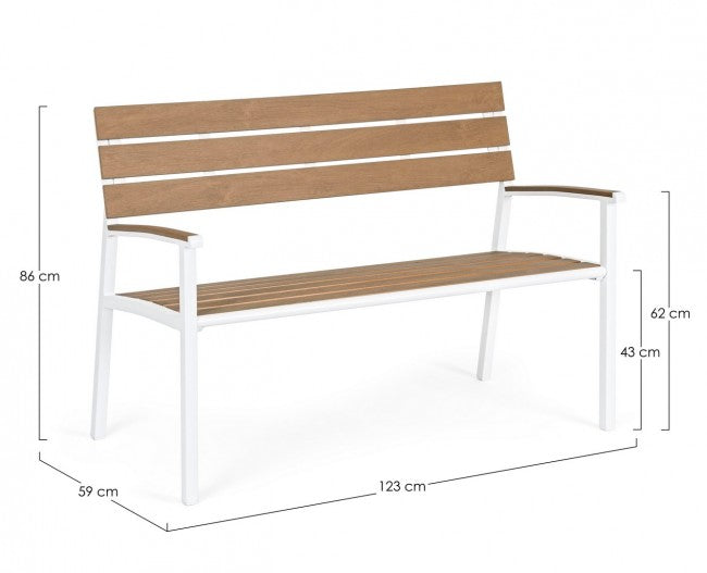 Banc salon de jardin blanc Isak