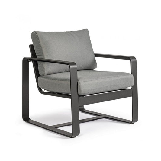 Fauteuil de jardin en aluminium anthracite MERRIGAN YK13 74x78x h84 cm