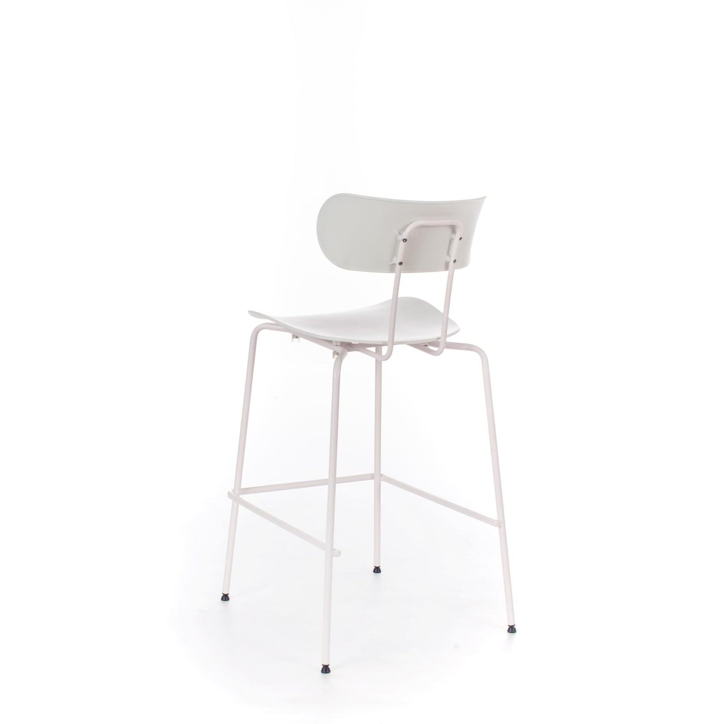 4x Tabouret en polypropylène avec assise blanche
