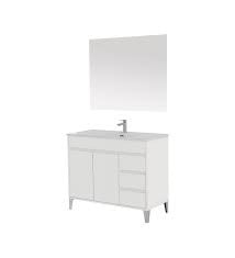 Composition de salle de bain Mondo Line, couleur Blanc, deux portes et trois tiroirs 102x47x h85 cm