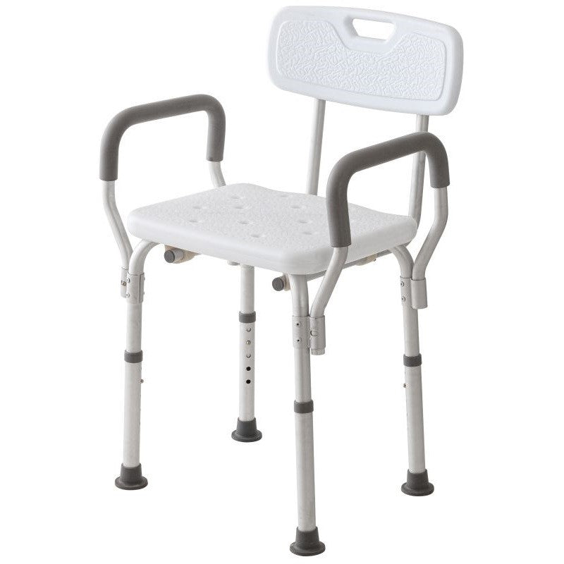 Chaise de douche en aluminium blanc-argent 51x44,5x h83 cm