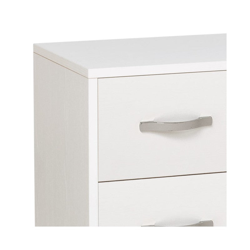 Table de chevet avec 2 tiroirs en frêne blanc en bois mélaminé 36x52xH 43