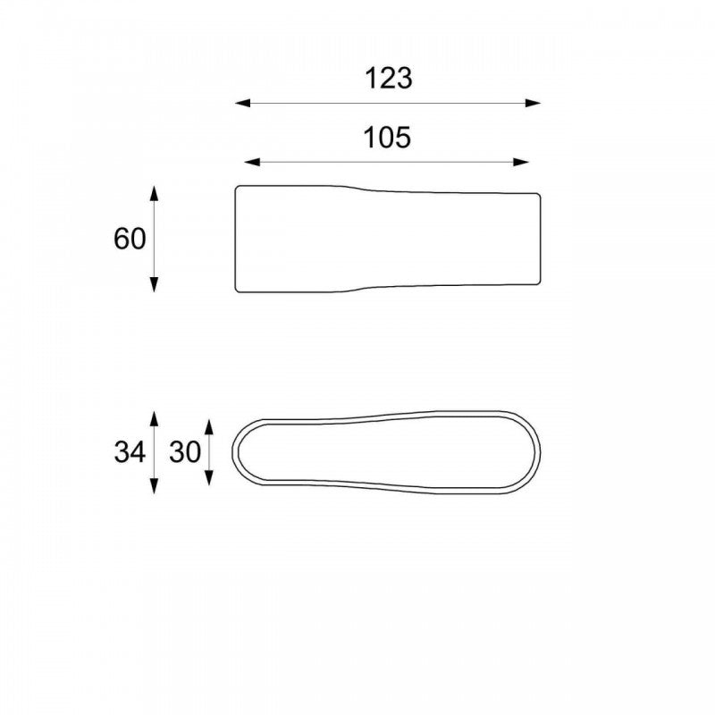 Table basse moderne en pierre beige 123 x 60 xh 34 cm