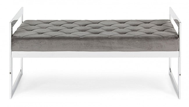 Banquette Sveva en velours gris 97 x 44 cm