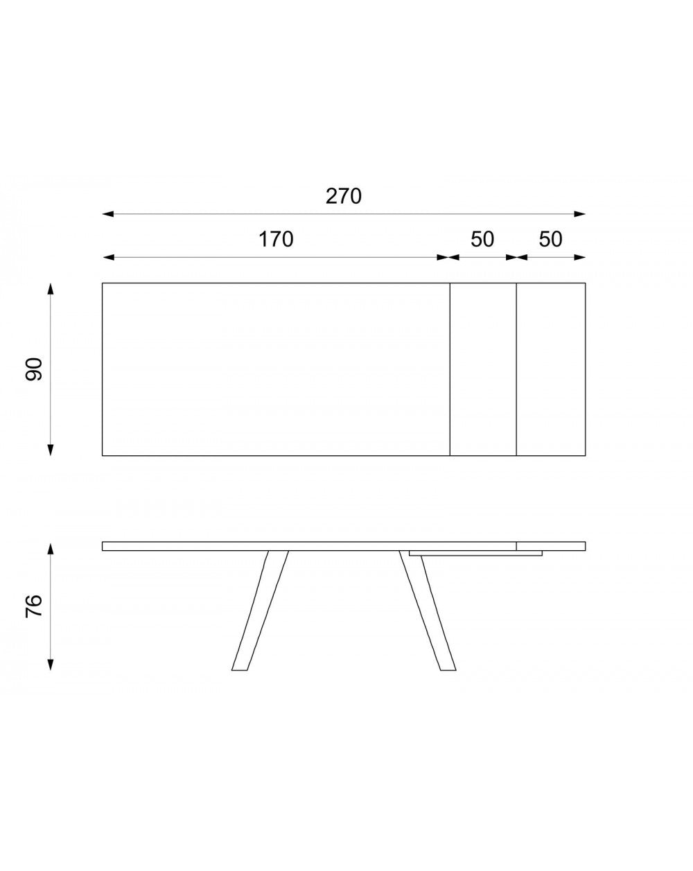 Table extensible 170-270 x 90 cm - Xavier