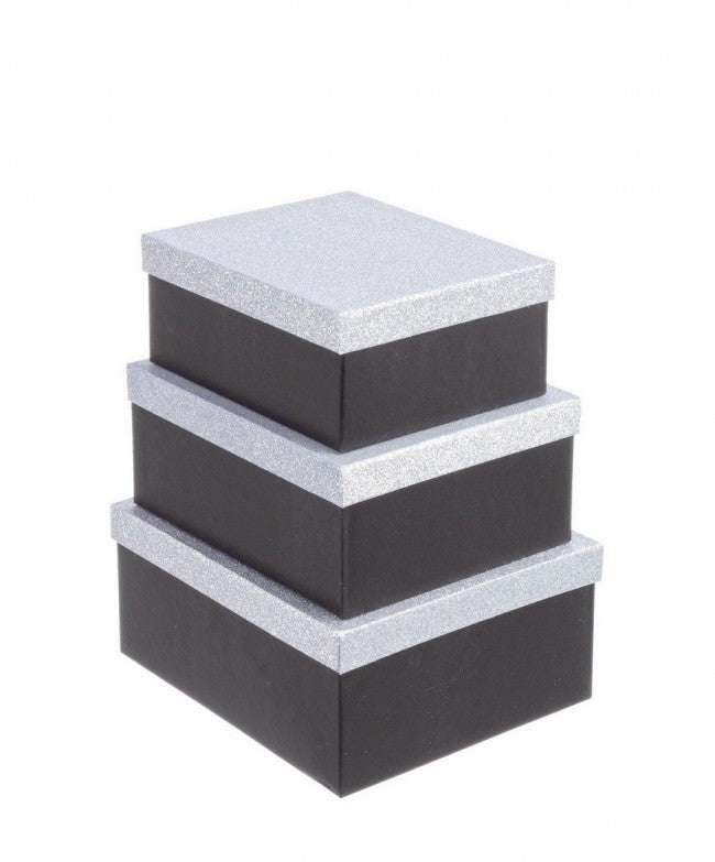 8x Set3 Boîte à Paillettes Noire