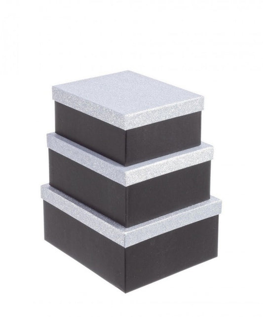 8x Set3 Boîte à Paillettes Noire