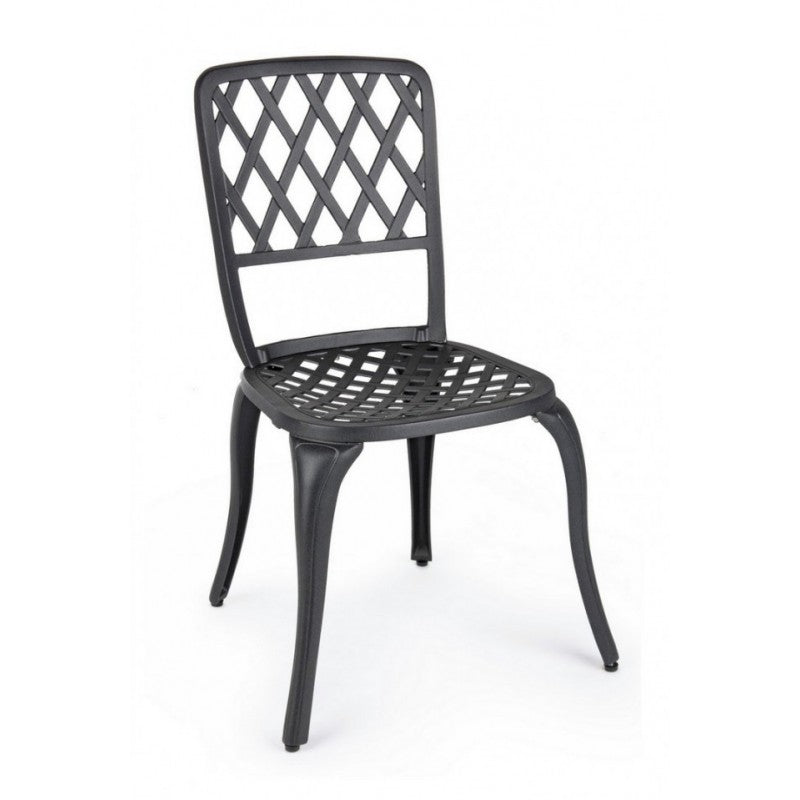 Chaise extérieure en aluminium anthracite 44 x 46 x 89h cm