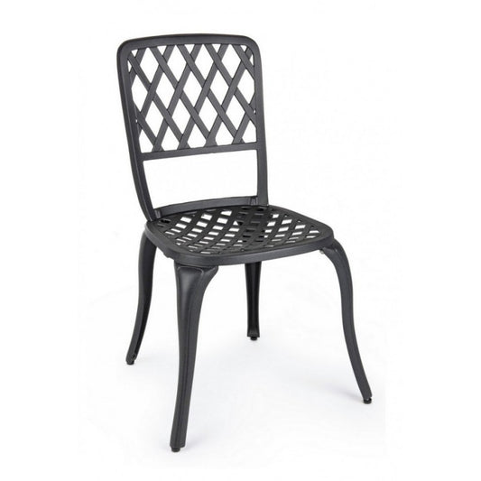 Chaise extérieure en aluminium anthracite 44 x 46 x 89h cm