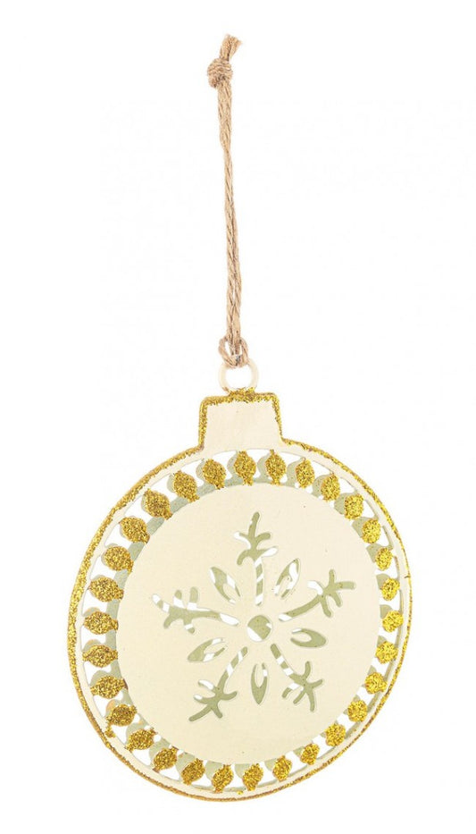 12x pendentif sphère feuilletée dorée