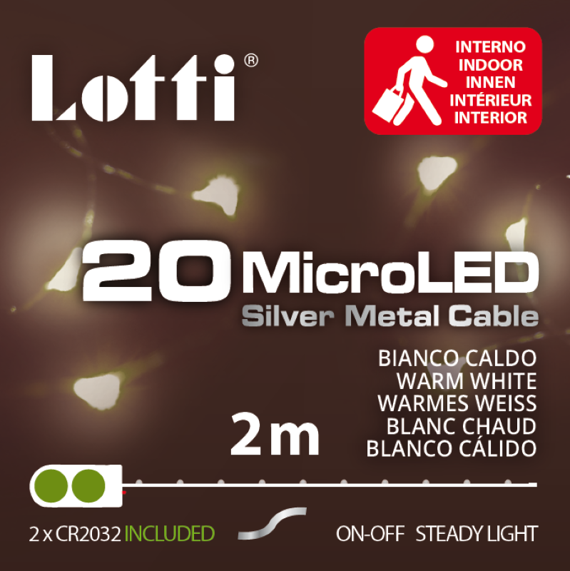 Chaîne de 20 MicroLED blanc chaud