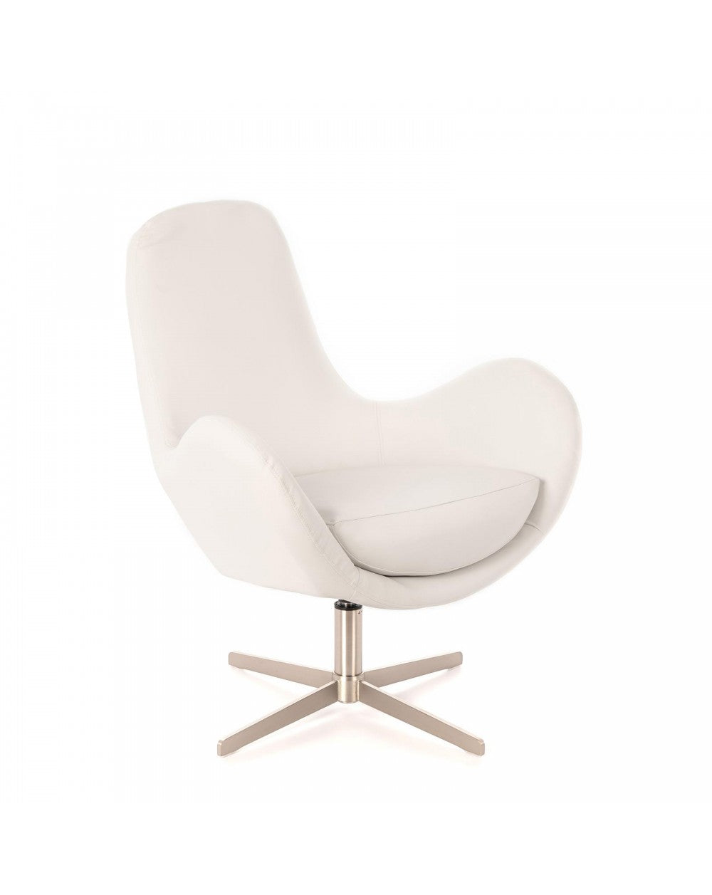 Fauteuil Olga en simili cuir et métal blanc STS