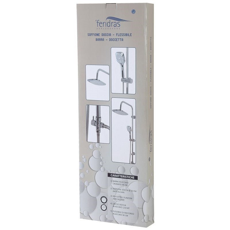 Ensemble de colonne de douche ronde en acier chromé