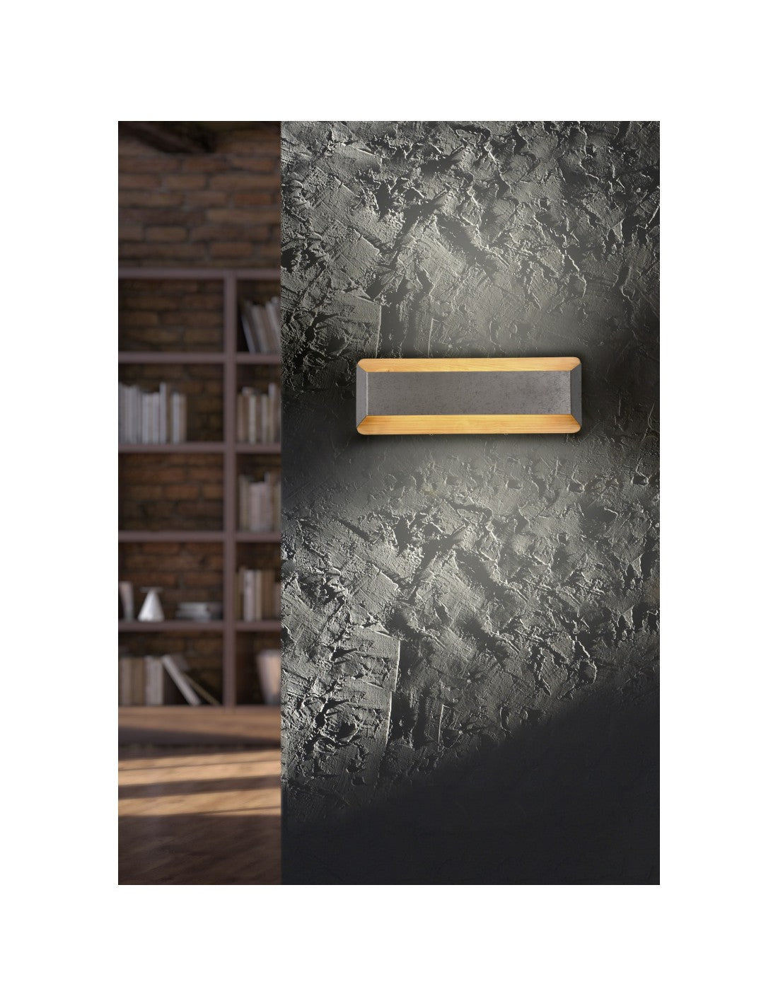 Applique Rectangulaire Double Émission LED Arino Bois Nickel Trio Lighting