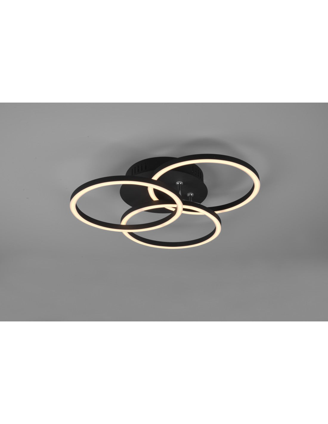 Plafonnier 3 Cercles Ajustables LED Dimmer Circle Noir Trio Lighting