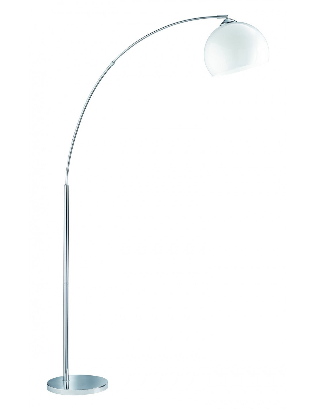 Lampadaire Arqué Brasilia 1x E27 Abat-jour Blanc Chromé H180 cm Trio Lighting