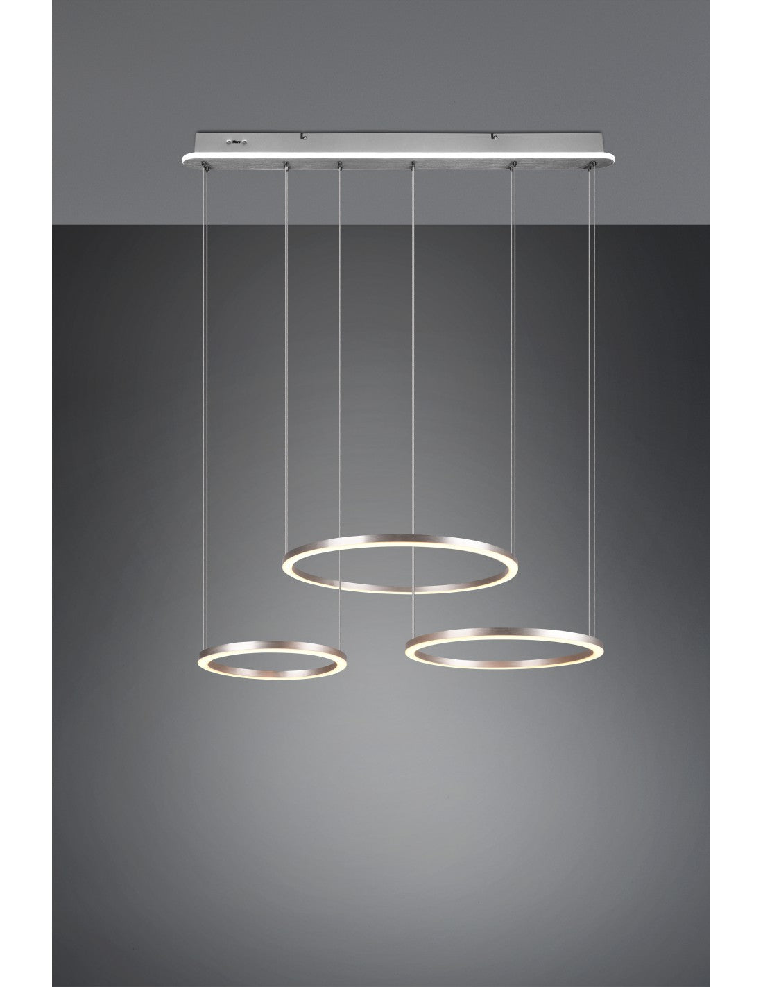 Suspension 3 Anneaux Led Variateur Nickel Variateur Morrison Trio Lighting