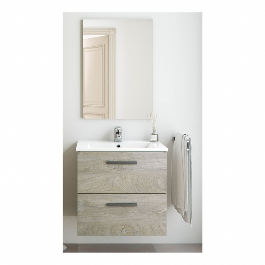 Meuble de Salle de Bain 2 Tiroirs Kit 60cm