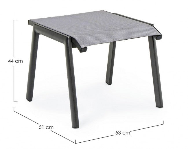 Repose-pieds salon de jardin aluminium anthracite Cruise 53 x 51 x 44 cm