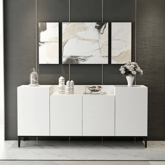 Buffet Ellaria 4 portes blanc 160x42x75h