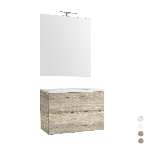 Meuble suspendu chêne gris 70 cm - Ligne Talia