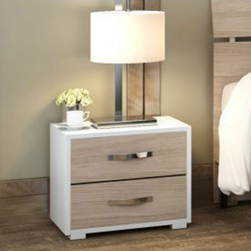 Table de chevet avec commode façade blanche Olmo 2 tiroirs 36x52xH 43