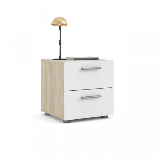 Table de chevet chambre avec deux tiroirs 40 x 40 x 42 h cm