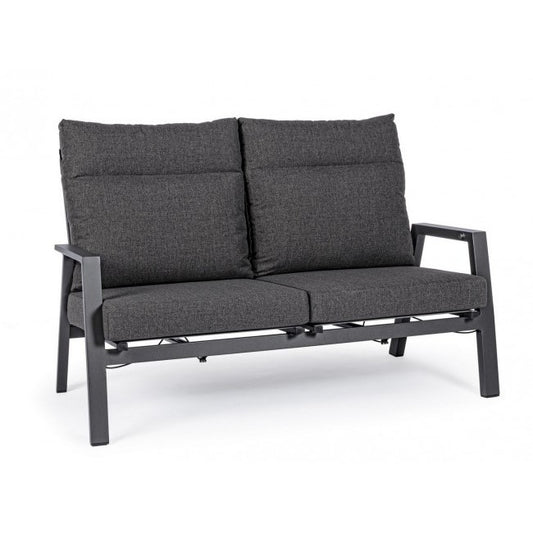 Canapé 2 places avec coussins inclinables avec coussins Kledi anthracite