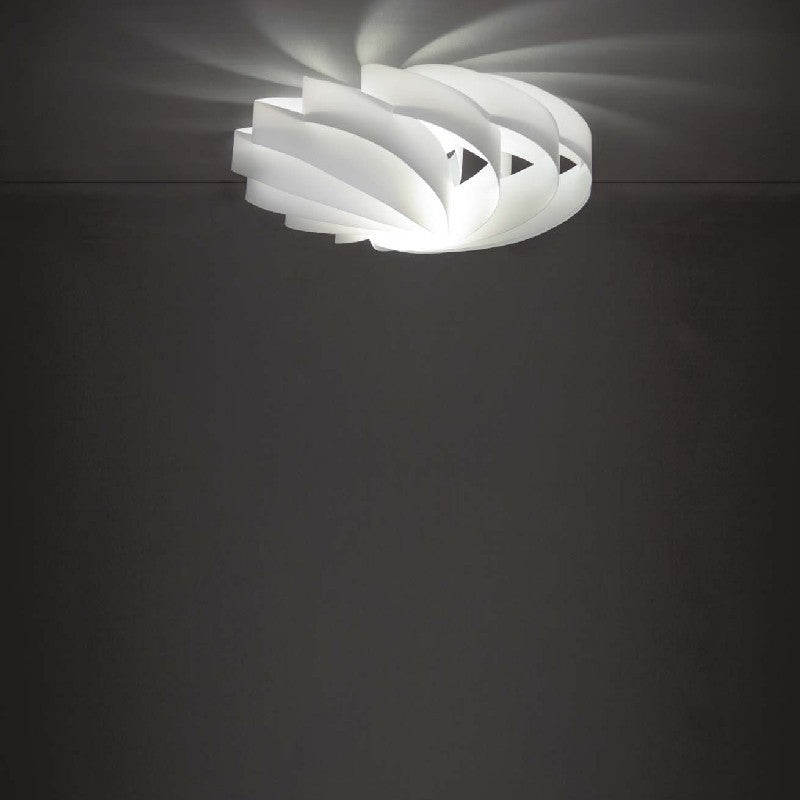 Plafonnier FLAT à une lumière en Polilux Blanc diamètre 50x h22cm