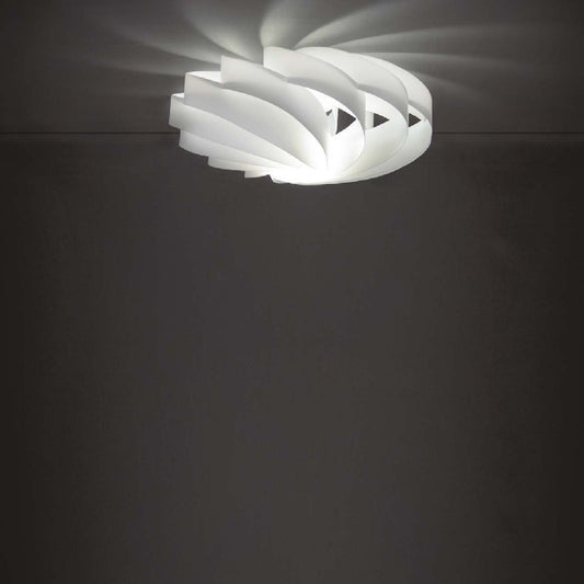 Plafonnier FLAT à une lumière en Polilux Blanc diamètre 50x h22cm
