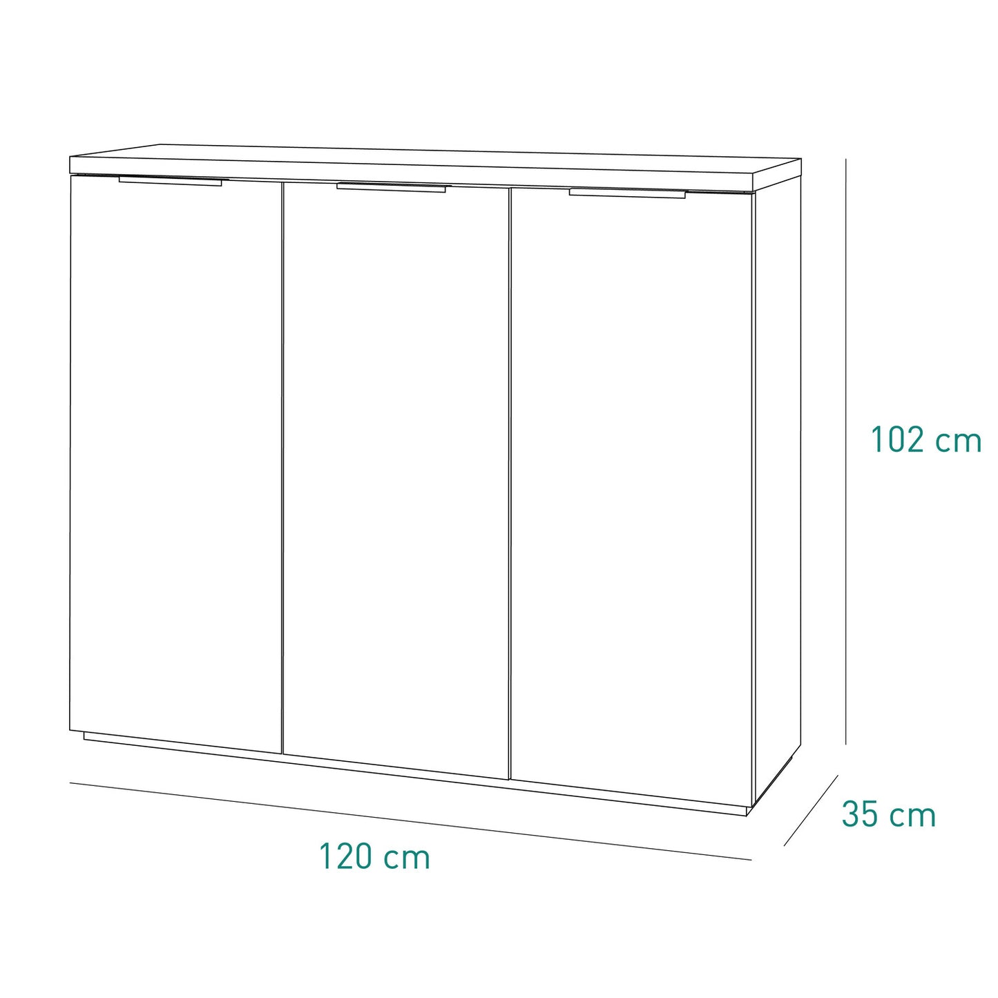 Meuble de rangement haut Mundi avec 3 portes