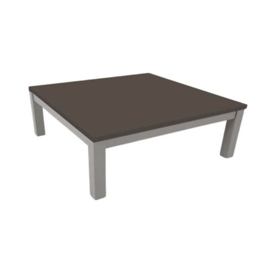 Table basse rectangulaire avec structure grise et plateau en boue Tratto