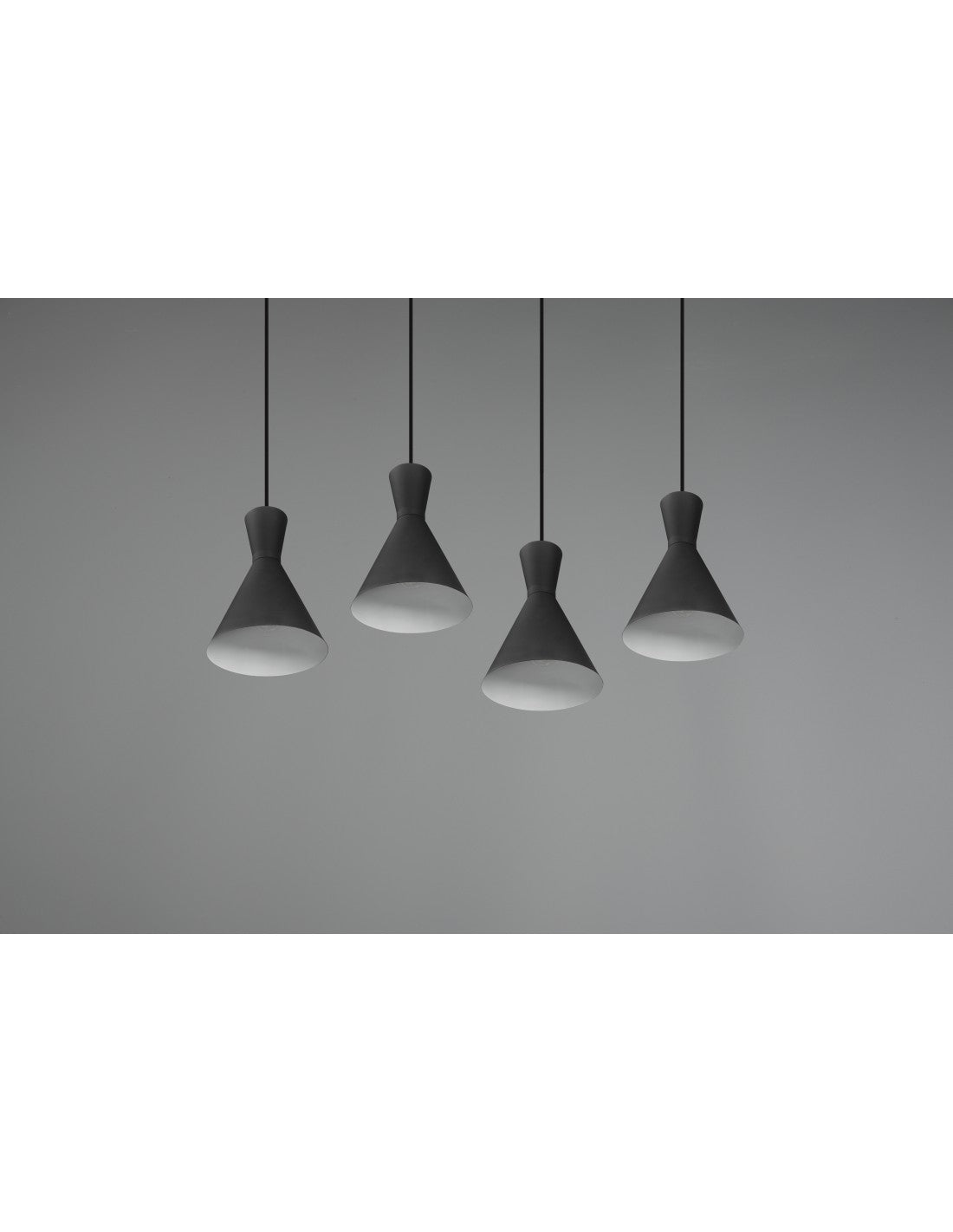 Suspension Linéaire Enzo 4xE27 Noir Mat Trio Lighting