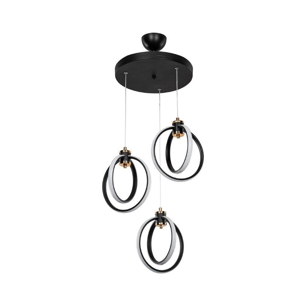 Lampe à suspension Felicia avec trois points lumineux circulaires LED ASZ1593