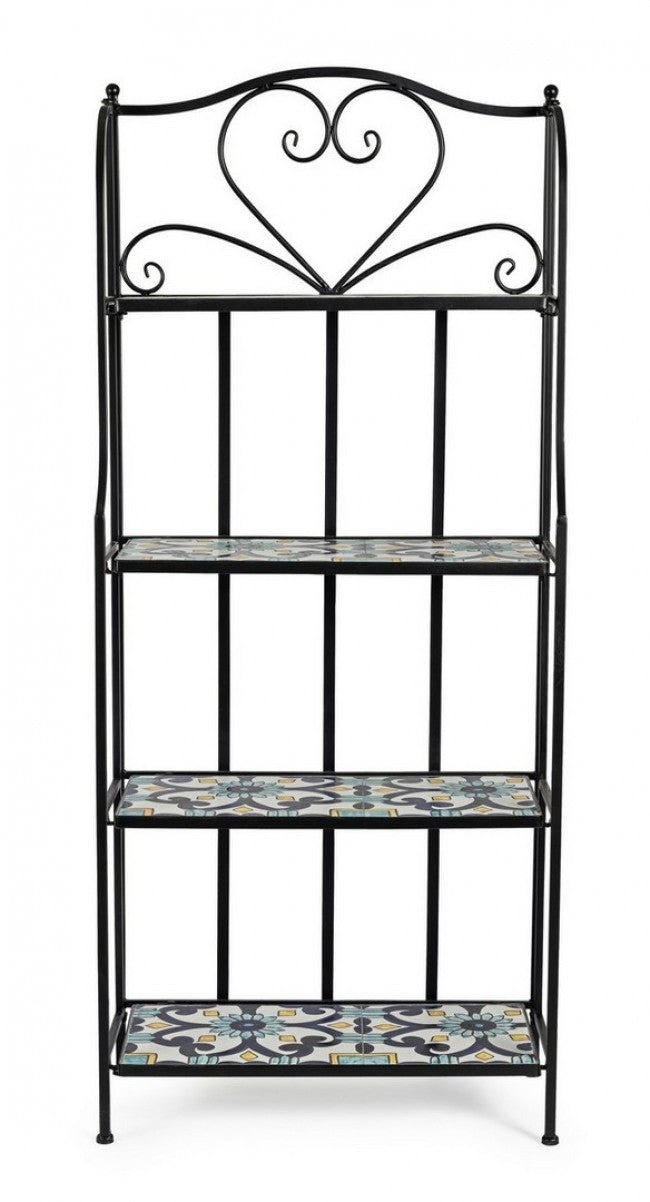 Bibliothèque pliante Positano 4 étagères en métal de style campagnard 57x28x133h cm