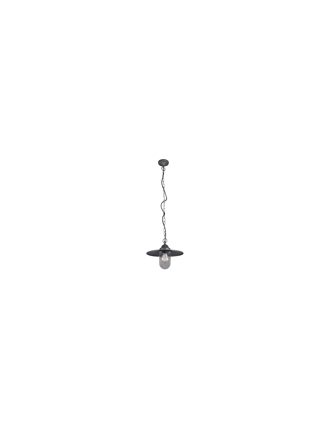 Suspension 1xE27 Brenta Diffuseur Verre Anthracite IP44 Trio Éclairage