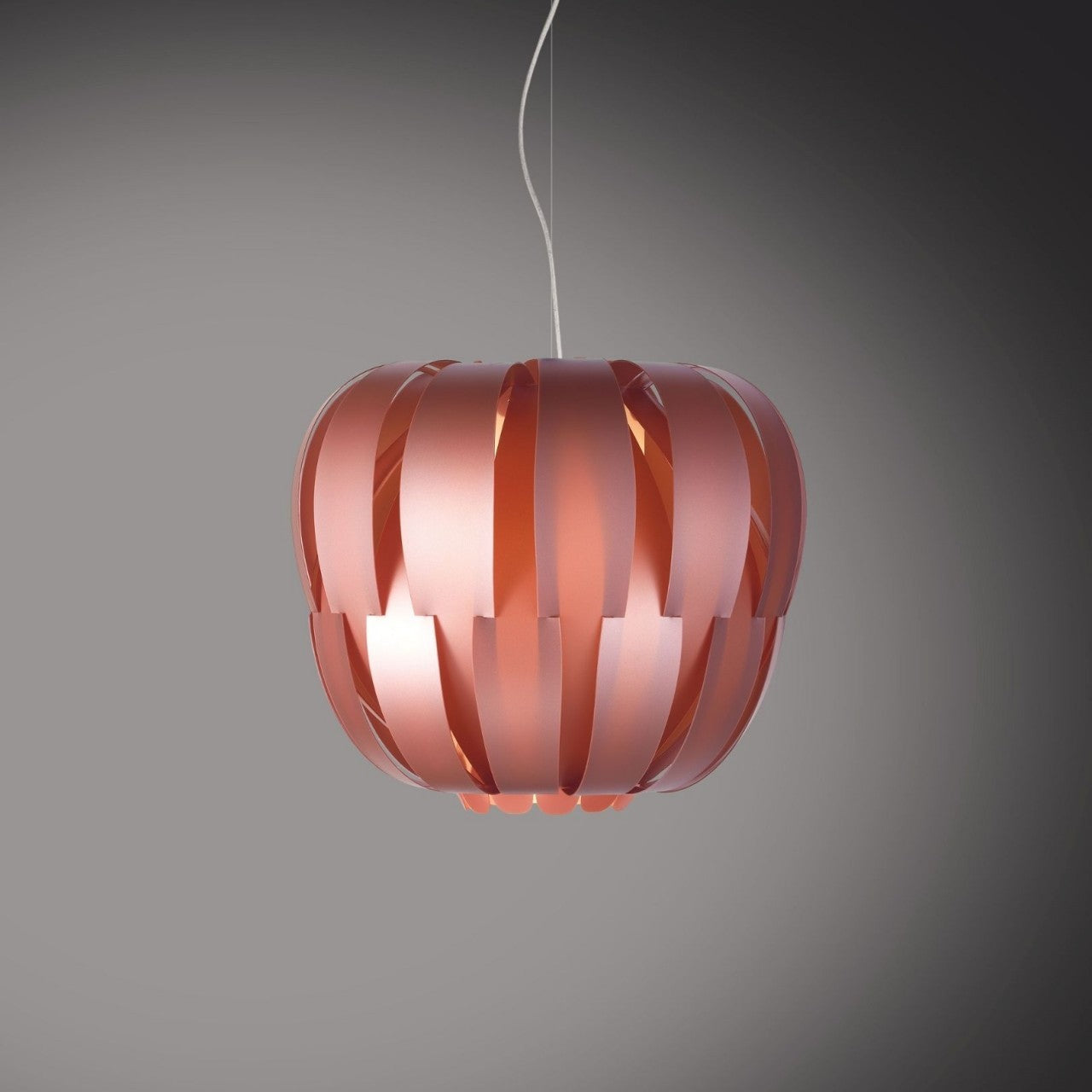 Suspension à 3 Lumières en Métal Rose en Métal Chromé Cm. 75x60h